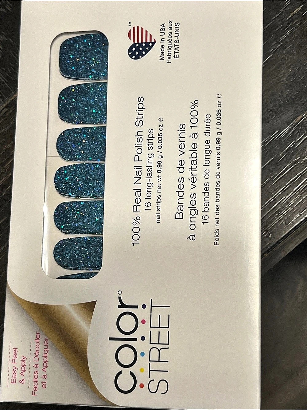 Color Street Dallas Darling Nail Polish Strips Blue & Green NWT